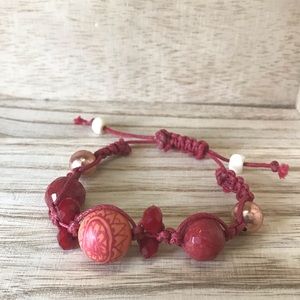 Handcrafted Red Beaded Bracelet